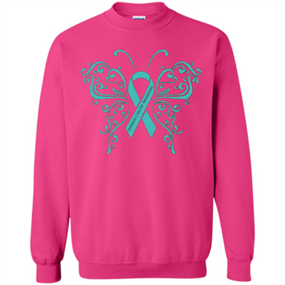 Ovarian Cancer Awareness Butterfly T-Shirt Heliconia