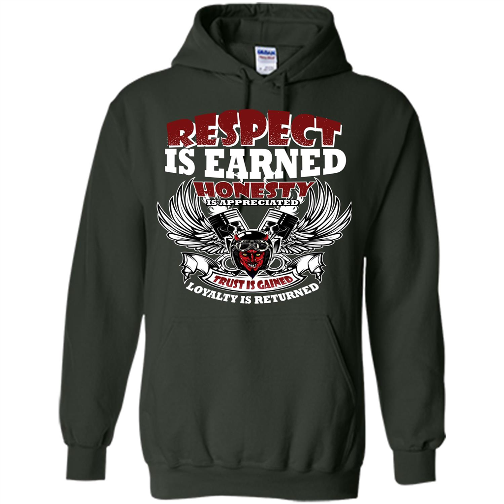 Motor T-shirt Trust Is Gained Loyalty Is Returned Forest Green