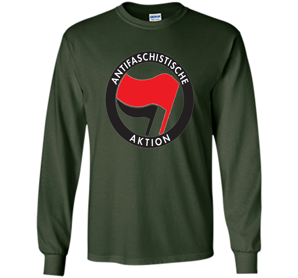 Antifa Logo Antifa Flag Anti Fascist T-shirt Forest Green