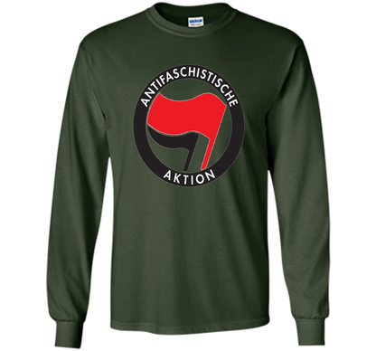 Antifa Logo Antifa Flag Anti Fascist T-shirt Forest Green