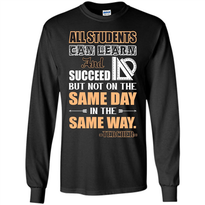 Teacher T-shirt All Students Can Learn And Succeed Black