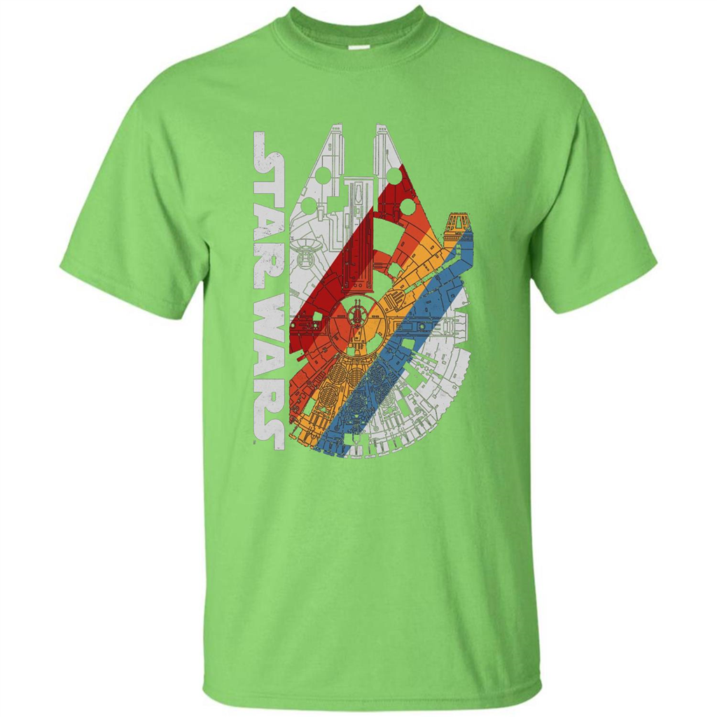 Movie T-shirt The Millennium Falcon Wears Retro Stripes T-shirt Lime