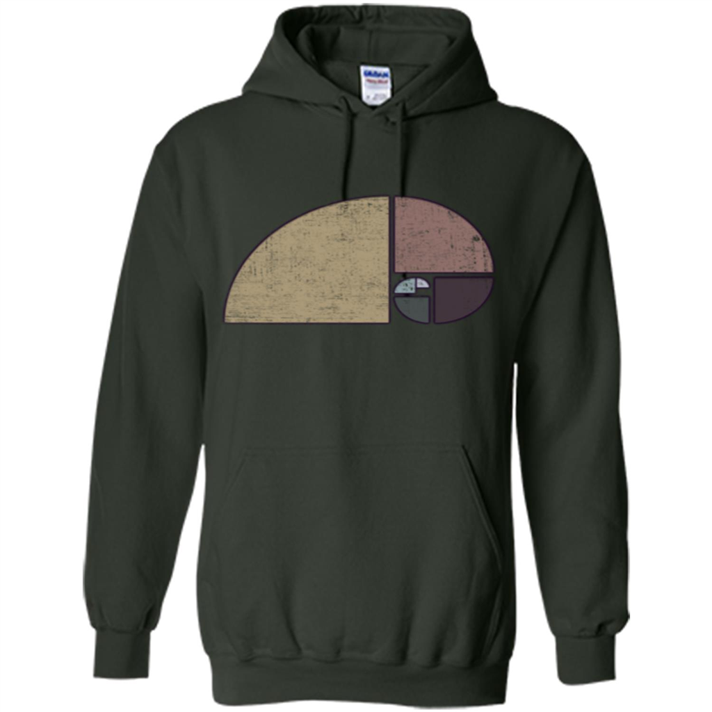 Distressed Geometric Fibonacci Spiral T-sihrt Forest Green