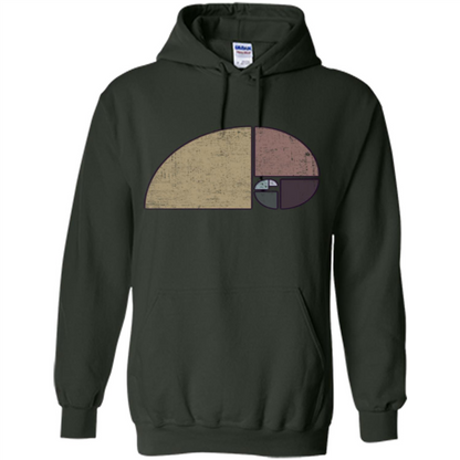 Distressed Geometric Fibonacci Spiral T-sihrt Forest Green