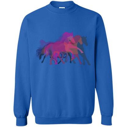 Beautiful Shadow Horses T-shirt Royal
