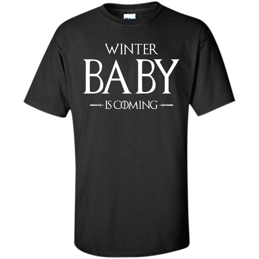 Mother T-shirt Winter Baby Is Coming Black