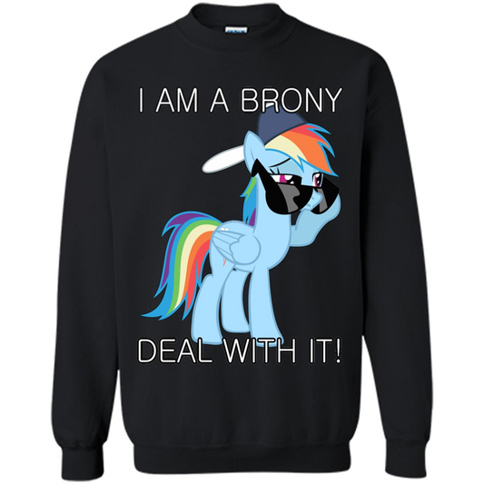 I Am A Brony Deal With It Rainbow Dash Brony T-shirt Black