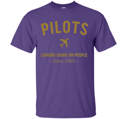 Pilots Looking Down On People Since 1903 T-shirt Purple