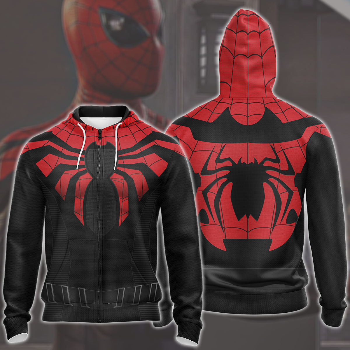 Spider-Man 2 Peter Parker Superior Suit Cosplay Video Game All Over Printed T-shirt Tank Top Zip Hoodie Pullover Hoodie Hawaiian Shirt Beach Shorts Joggers 01 Zip Hoodie S