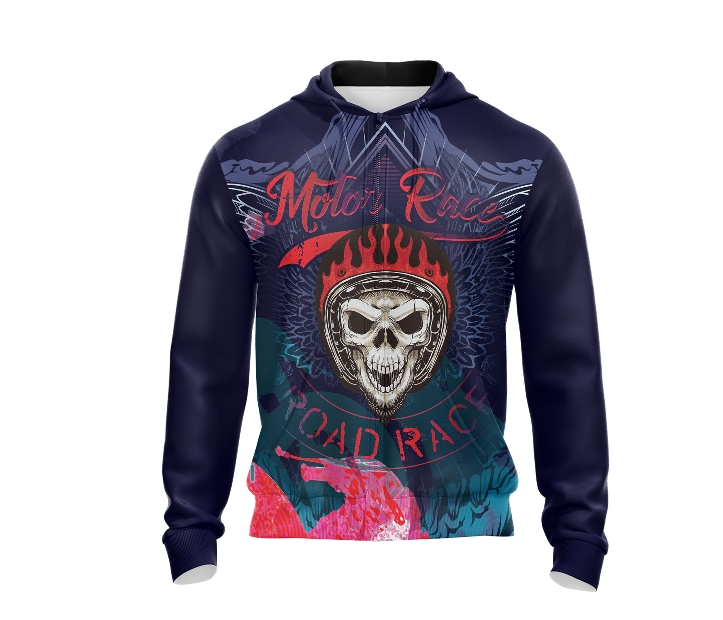 Biker From Hell Unisex Zip Up Hoodie