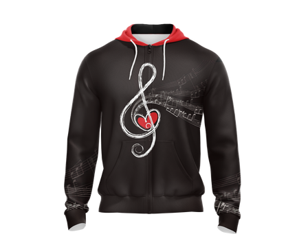 Music Passion Unisex Zip Up Hoodie