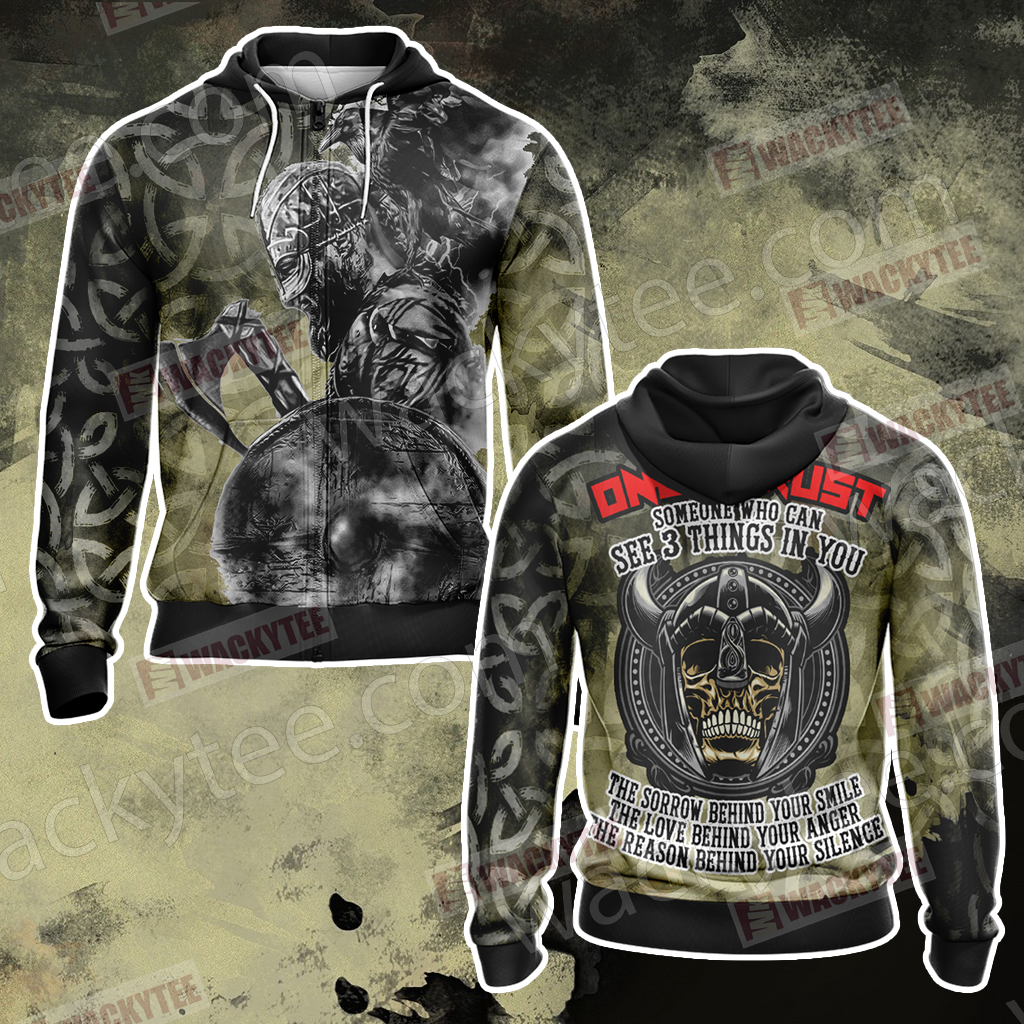 Viking Only Trust Someone Who Can See 3 Things In You Zip Up Hoodie 4XL