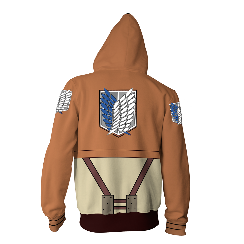 Attack On Titan Eren Yeager Cosplay Zip Up Hoodie Jacket