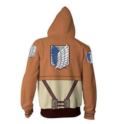 Attack On Titan Eren Yeager Cosplay Zip Up Hoodie Jacket