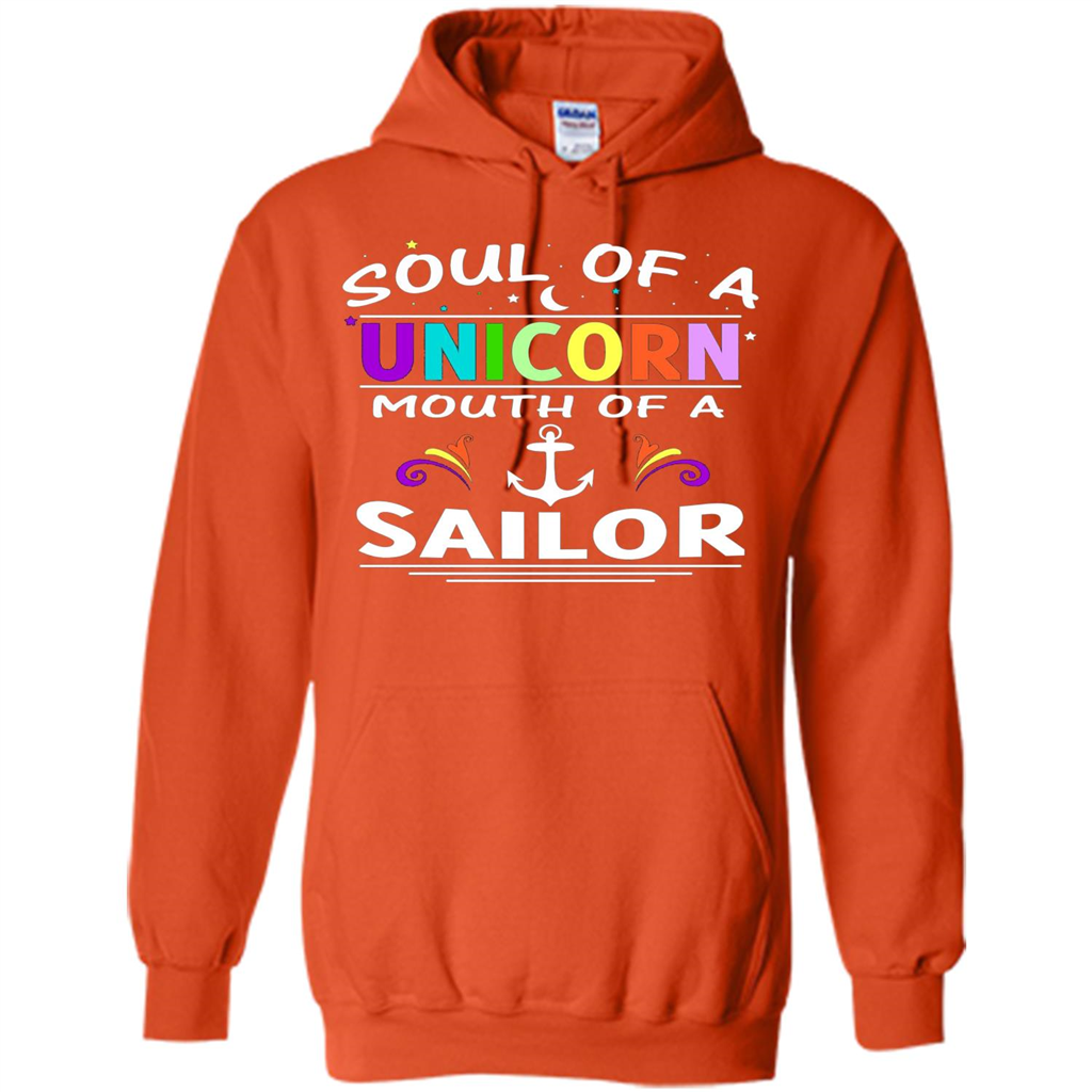 Unicorn Sailor T-shirt Soul Of A Unicorn Mouth Of A Sailor T-shirt Orange