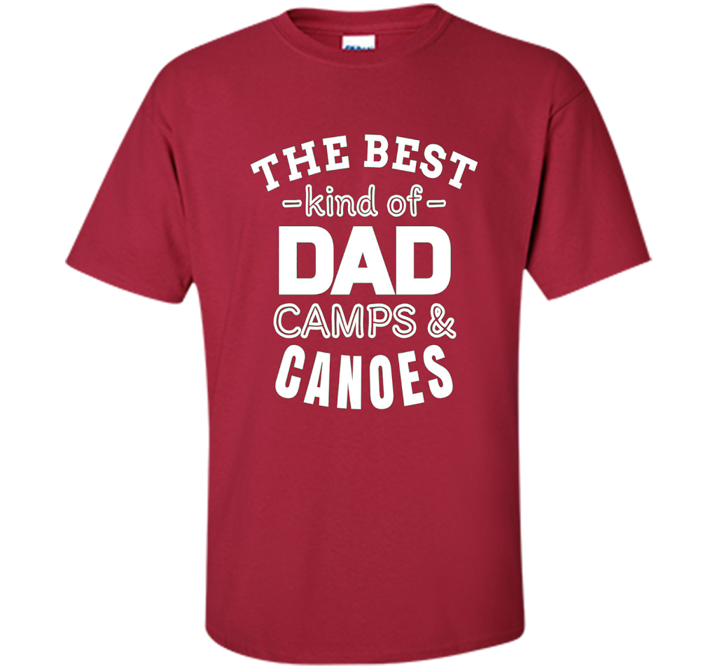 Men's Father's Day t shirt for Dad who camps and canoes t-shirt Cardinal