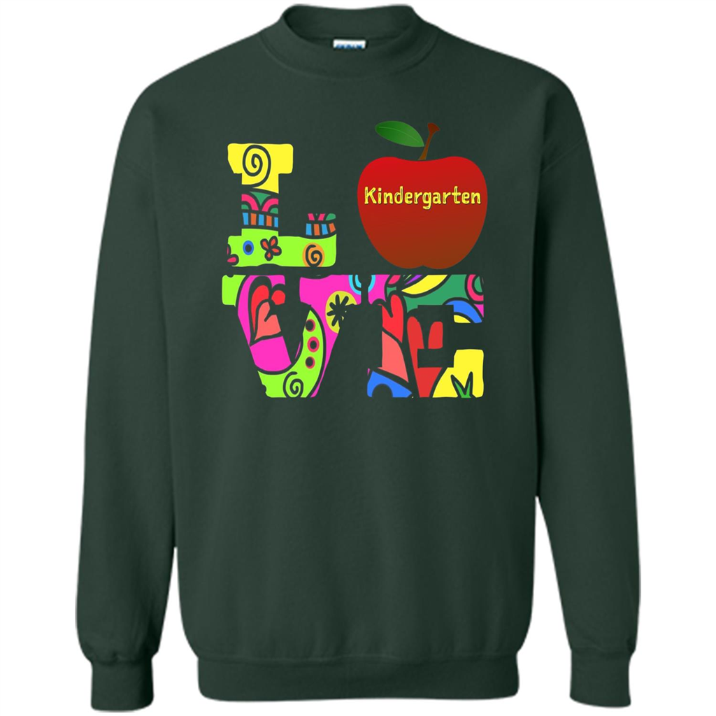 Kindergarten LOVE T-shirt School Day T-shirt Forest Green