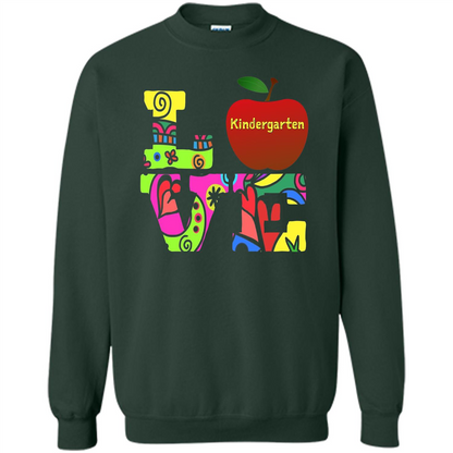 Kindergarten LOVE T-shirt School Day T-shirt Forest Green