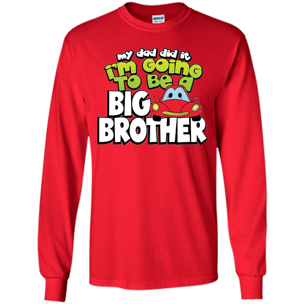 Car Brother T-shirt I'm Going To Be a Big Brother Red