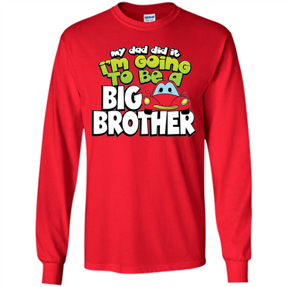 Car Brother T-shirt I'm Going To Be a Big Brother Red