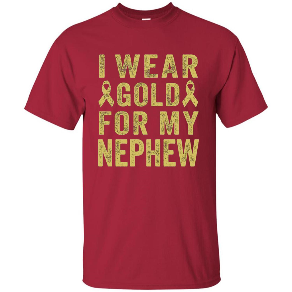 I Wear Gold For My Nephew T-shirt Cardinal