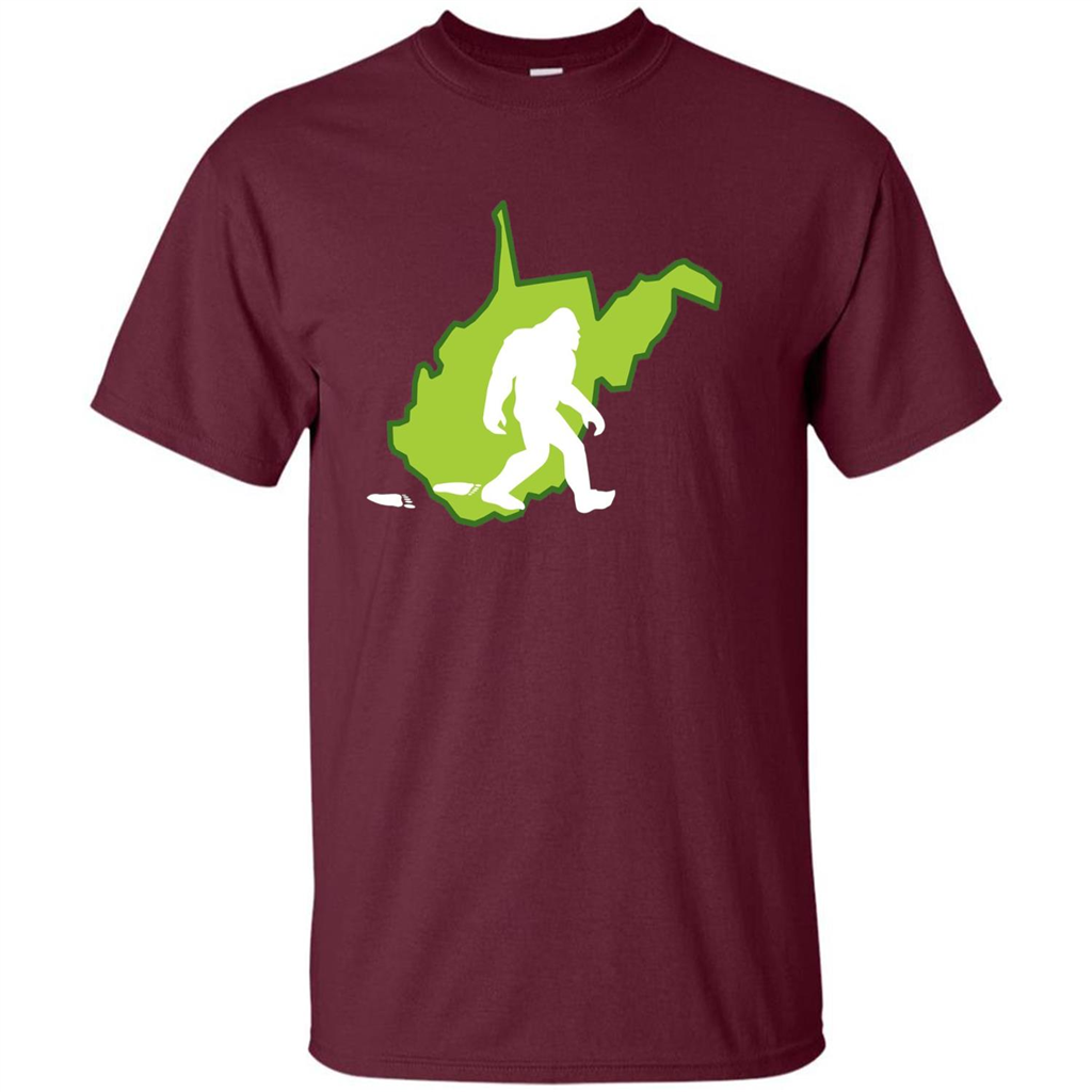 West Virginia State Bigfoot Hunter T-shirt Maroon