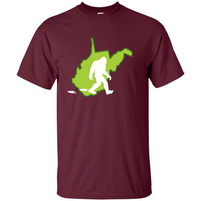 West Virginia State Bigfoot Hunter T-shirt Maroon