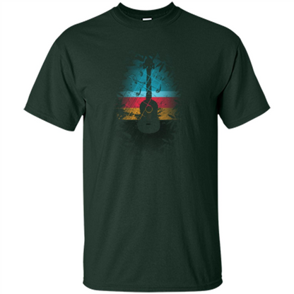 Guitar Vintage Sunset Uke And Instruments T-shirt Forest Green