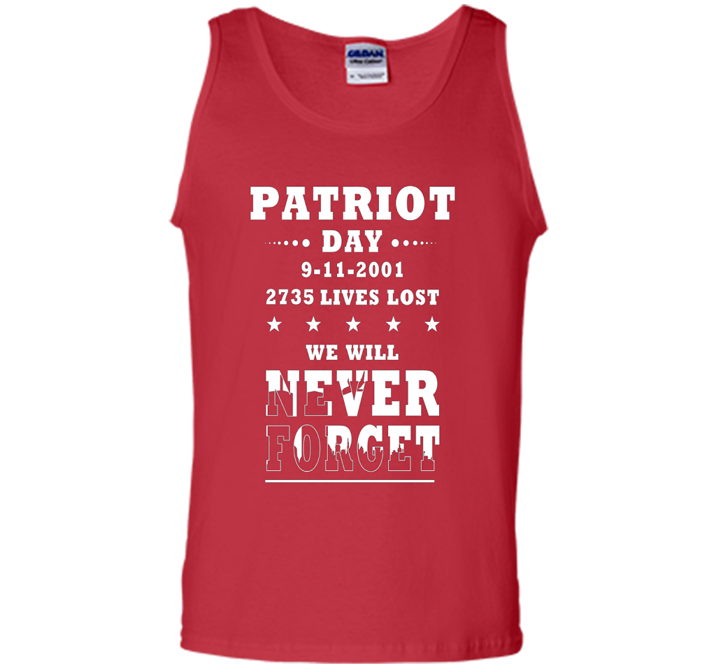 Patriot Day T-shirt We Will Never Forget 2735 Lives Lost 09/11 T-shirt Red