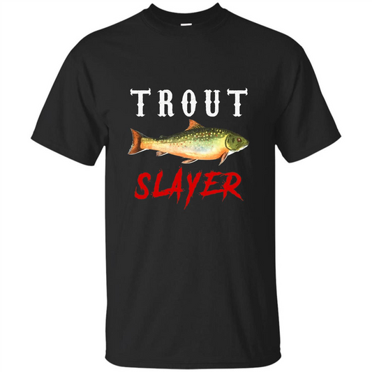 Fisherman T-shirt Trout Slayer T-Shirt Black