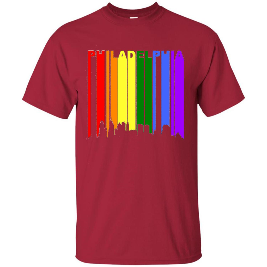 Philadelphia PA Downtown Rainbow LGBT Gay Pride T-shirt Cardinal