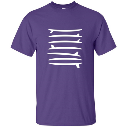 Surfing T-shirt The Longboard Single Fin Surfer T-shirt Purple