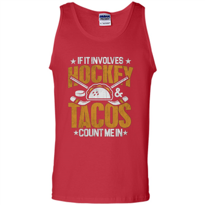 Hockey Gift T-shirt If It Involves Hockey and Tacos Count Me In T-shirt Red
