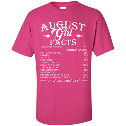 August Girl Facts T-shirt Heliconia