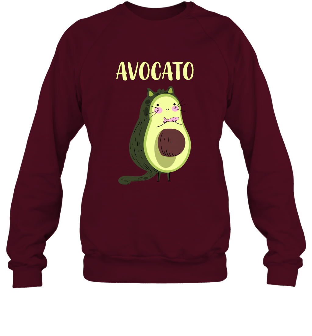 Avocato Avocado Cat Kitten Shirt Sweatshirt Sweatshirt Maroon