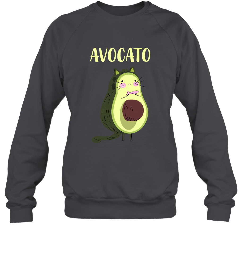Avocato Avocado Cat Kitten Shirt Sweatshirt Sweatshirt Dark Heather