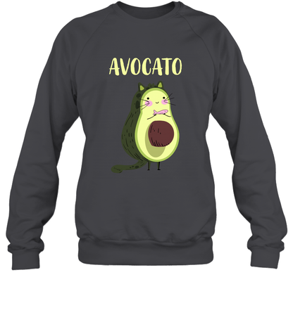 Avocato Avocado Cat Kitten Shirt Sweatshirt Sweatshirt Dark Heather