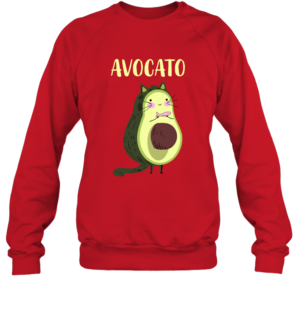 Avocato Avocado Cat Kitten Shirt Sweatshirt Sweatshirt Red