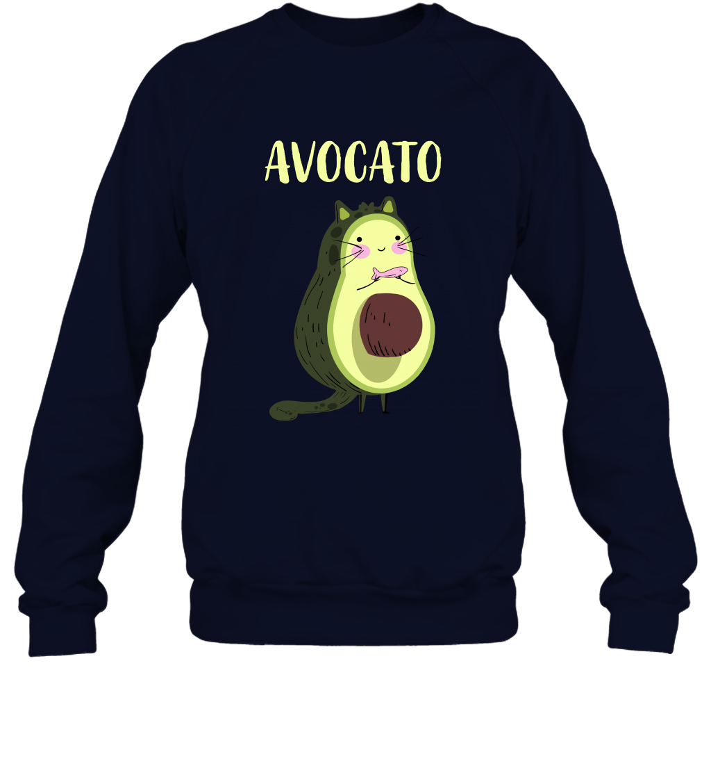 Avocato Avocado Cat Kitten Shirt Sweatshirt Sweatshirt Navy