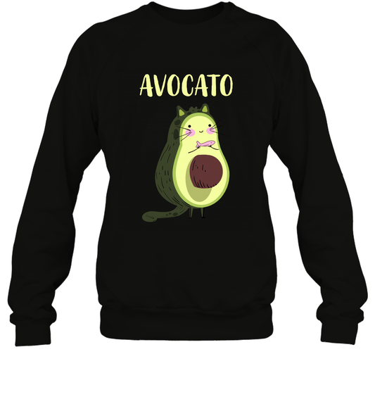 Avocato Avocado Cat Kitten Shirt Sweatshirt Sweatshirt Black