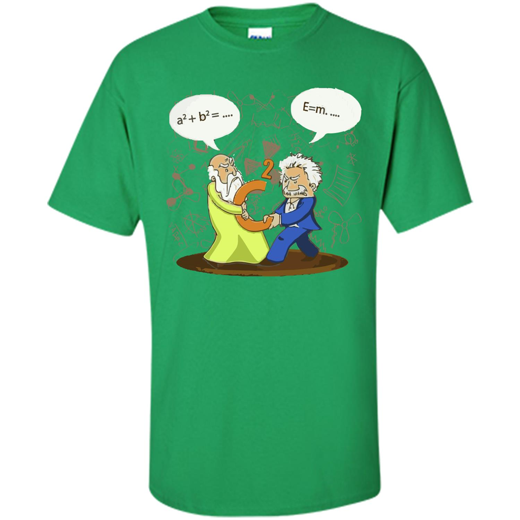 Pythagoras and Einstein T-shirt Irish Green