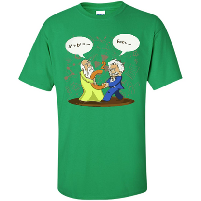 Pythagoras and Einstein T-shirt Irish Green