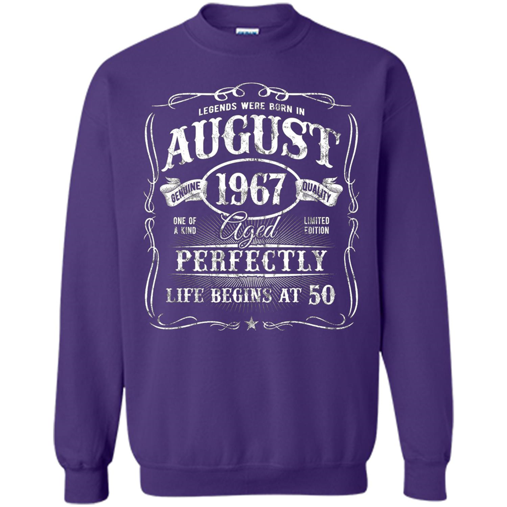 Legends Were Born In August 1967 T-shirt Purple