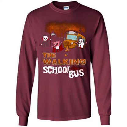 Halloween T-shirt The Walking School Bus T-shirt Maroon