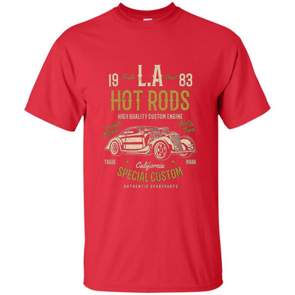 L.A. Hot Rods Classic Car T-shirt T-shirt Red