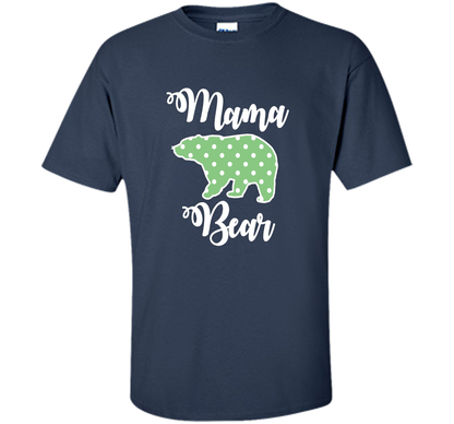 Women's Mama Bear T-Shirt | Mama Bear Polka Dot Shirt shirt Navy