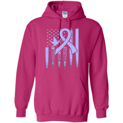 Esophageal Cancer USA Flag Periwinkle Ribbon and Dove T-shirt Heliconia