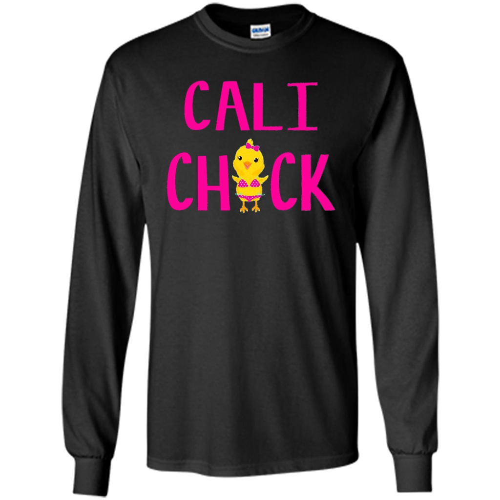 Cali Chick Cute Bikini Yellow Bird Funny T-shirt Black