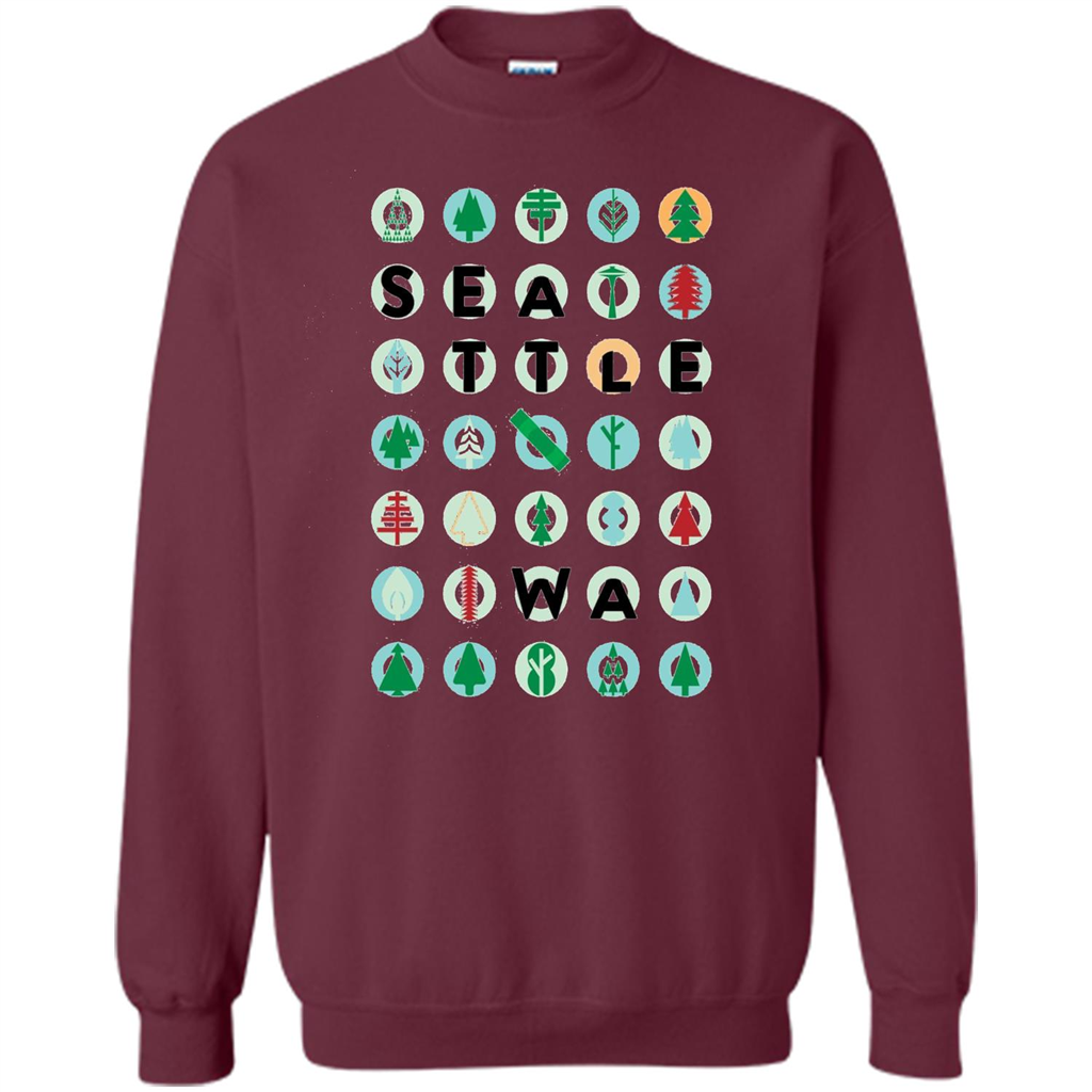 Seattle, Washington T-shirt Emerald City T-shirt Maroon