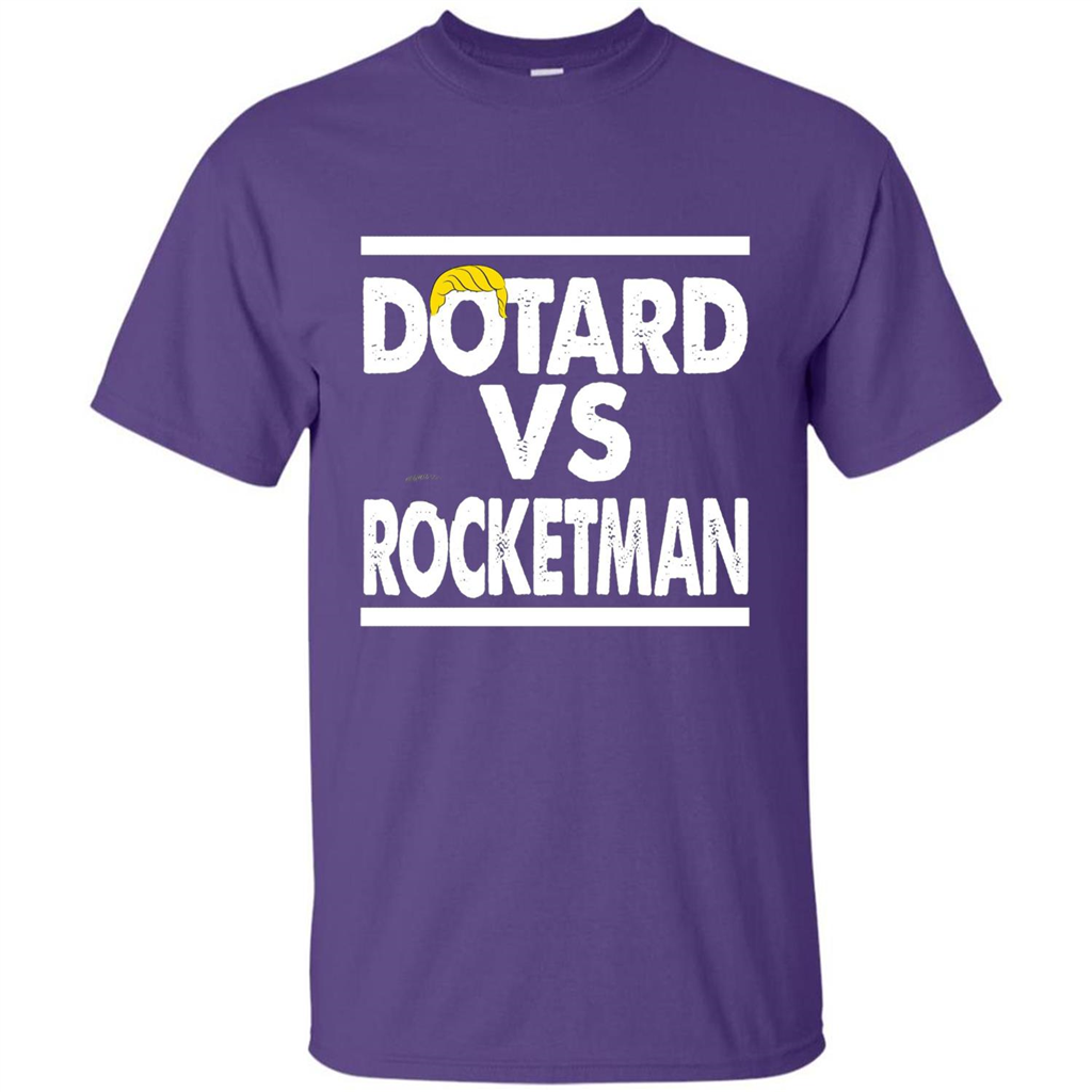 Funny American President T-shirt Dotard Vs Rocketman T-shirt Purple